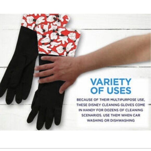 Mickey Mouse Disney Cleaning Multi Purpose Gloves Reusable Black Multi Color - Picture 5 of 10